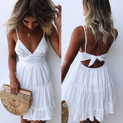 lace backless dress - MRSLM