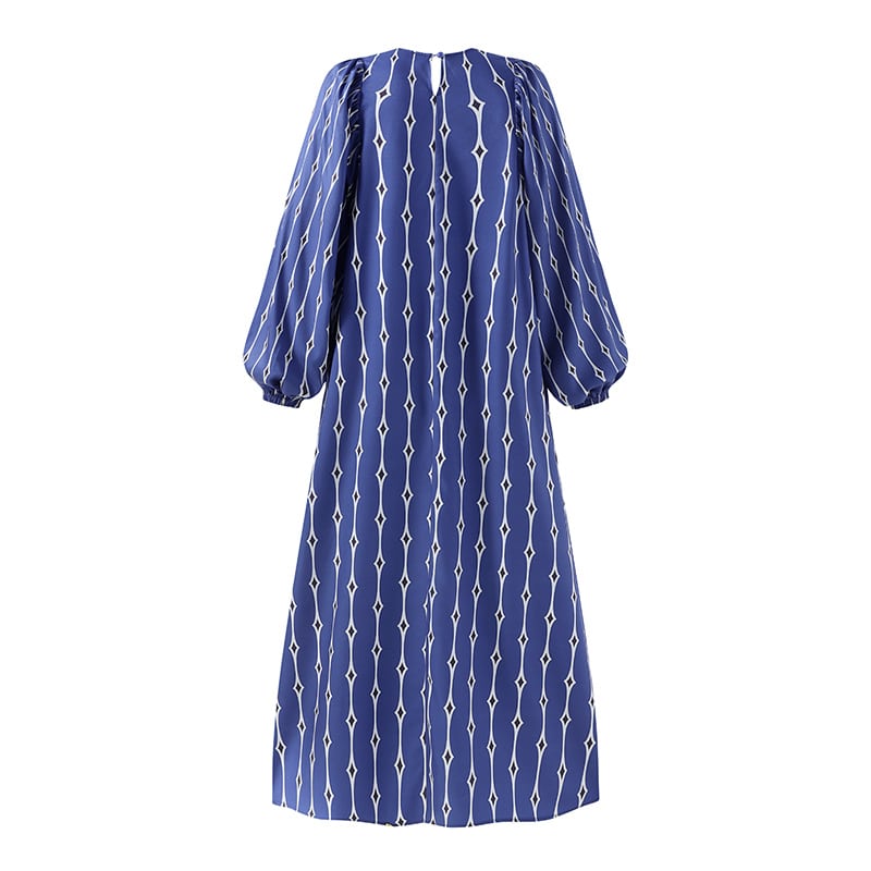 women's maxi dress with lantern sleeve, view 3 - MRSLM