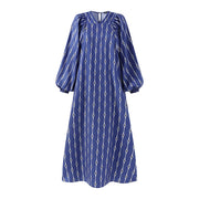 women's maxi dress with lantern sleeve - MRSLM