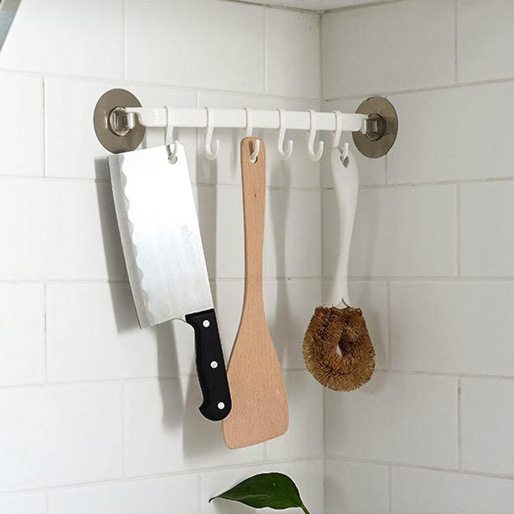 Hooks Strong Adhesive Hook Kitchen Wall Hanging Creative Bathroom Nail-free Seamless Rack Hanger Hook Shelves - MRSLM