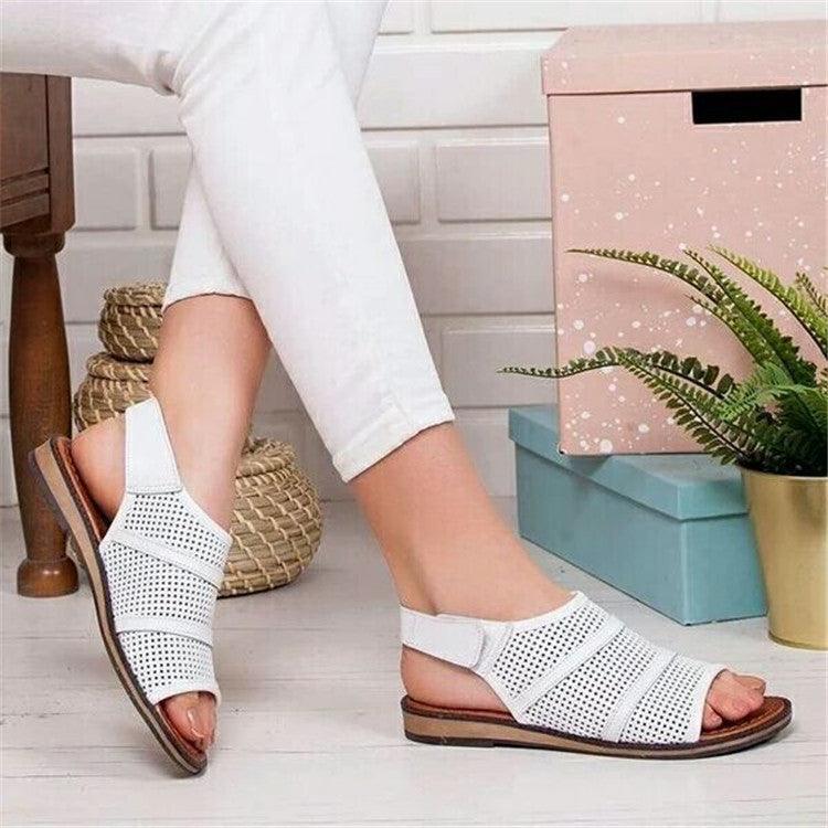 Breathable Mesh Peep Toe Flat Sandals