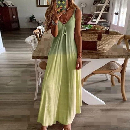 Slim long flower suspender dress, view 2 - MRSLM