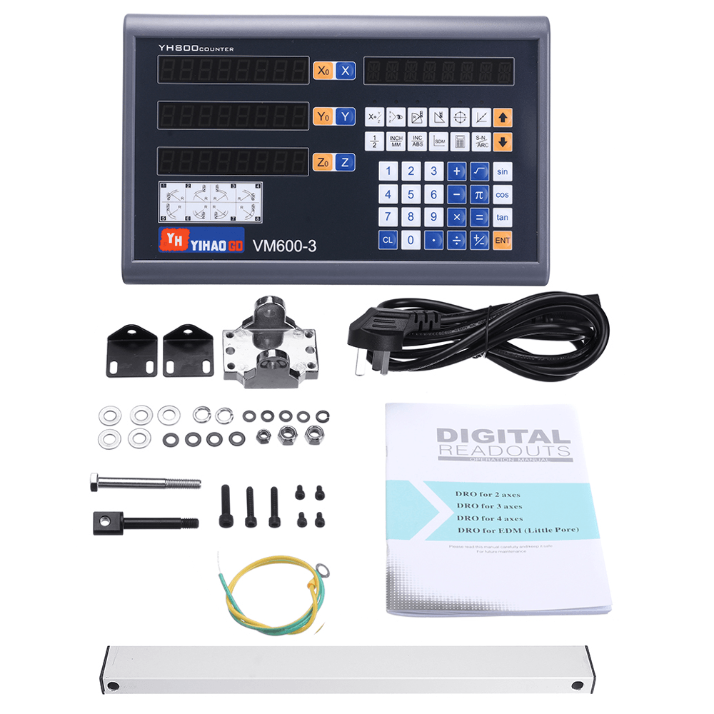 YIHAOGD YH 2/3 Axis Grating CNC Milling Digital Readout Display DRO / TTL 50-1100mm Electronic Linear Scale Encoders Lathe Tool - MRSLM