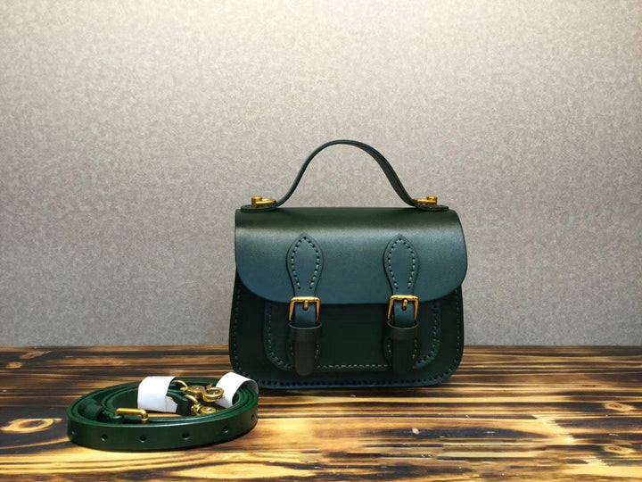 Vintage Tree Cream Leather Portable Messenger Bag - MRSLM