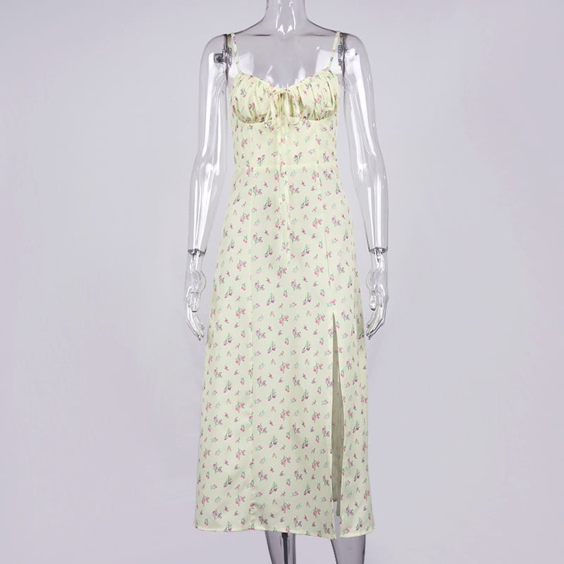 Women's Vintage Floral Printed Midi Dress