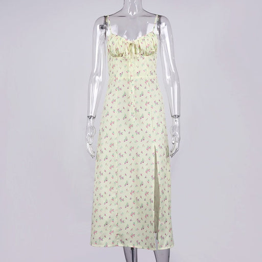 women's vintage floral printed midi dress, view 7 - MRSLM