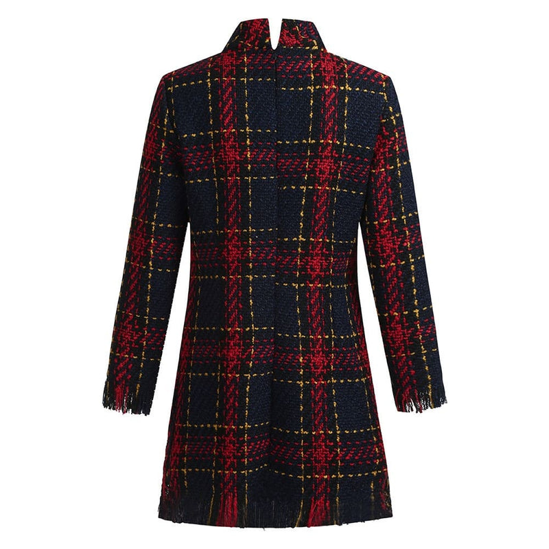 Plaid Bodycon Sweater Dress for Women