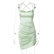 backless spaghetti strap mini dress, view 10 - MRSLM