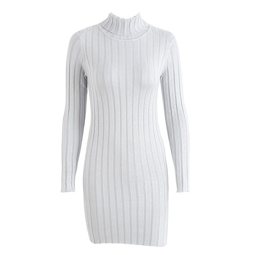 Women's turtleneck bodycon sweater dress, view 2 - MRSLM