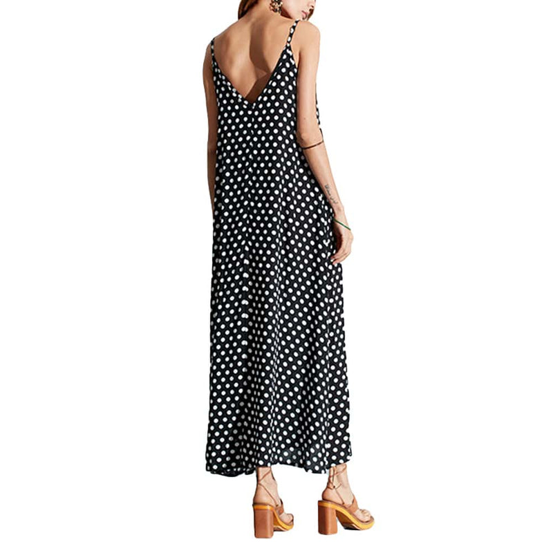 Women's cami dot printed maxi dress, view 9 - MRSLM