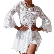 ruffled lace dress, view 8 - MRSLM