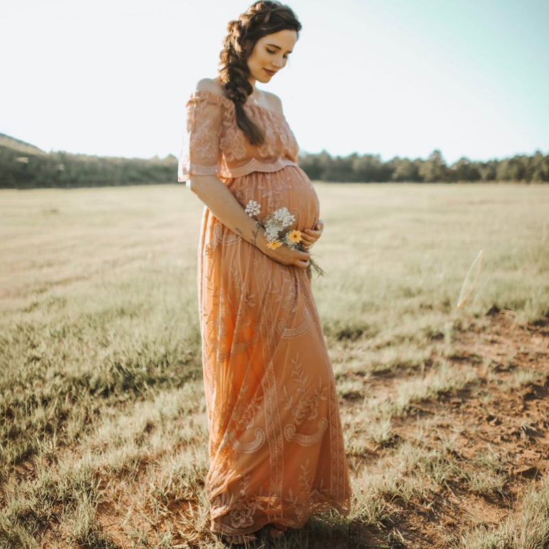 Off shoulder maxi dress for women - MRSLM