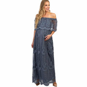 Off shoulder maxi dress for women, view 3 - MRSLM