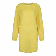 solid color knitted sweater dress for women, view 4 - MRSLM