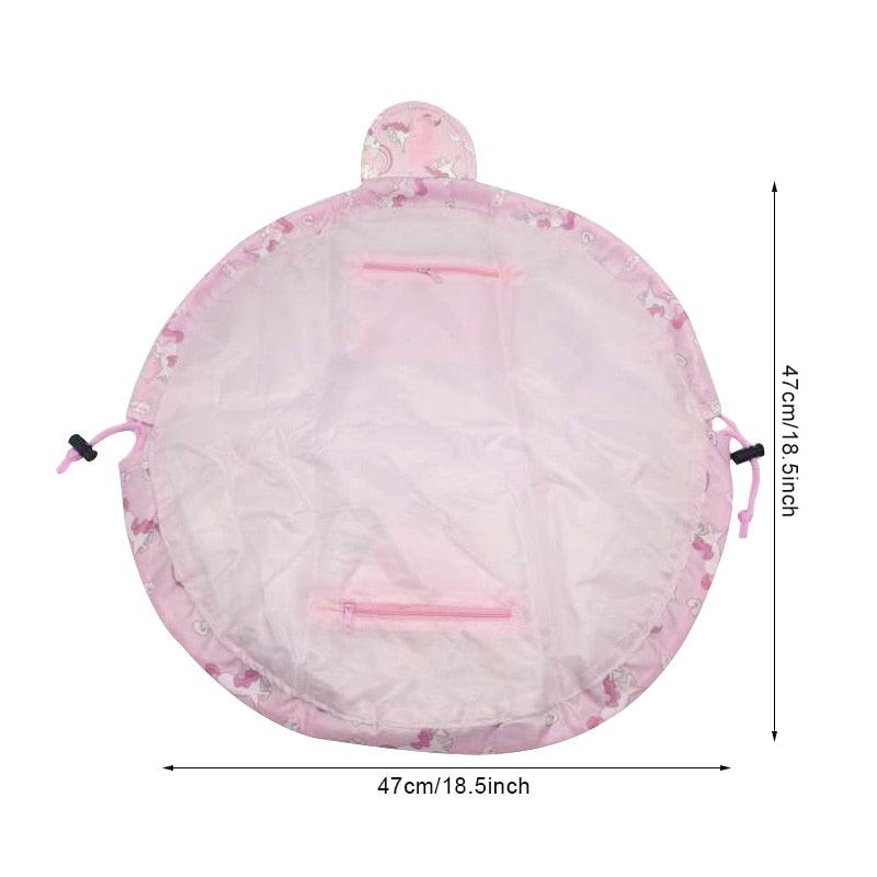 Drawstring makeup organizer pouch, view 7 - MRSLM