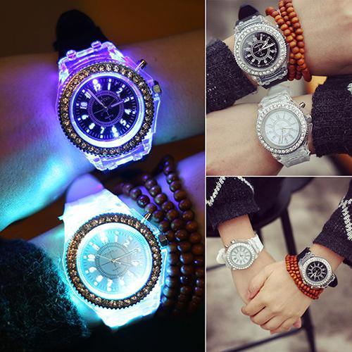 Unisex Fashion Geneva Silicone Luminous Light Sports Quartz Analog Wrist Watch - MRSLM
