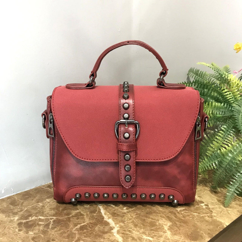studded women's messenger bag, view 16 - MRSLM