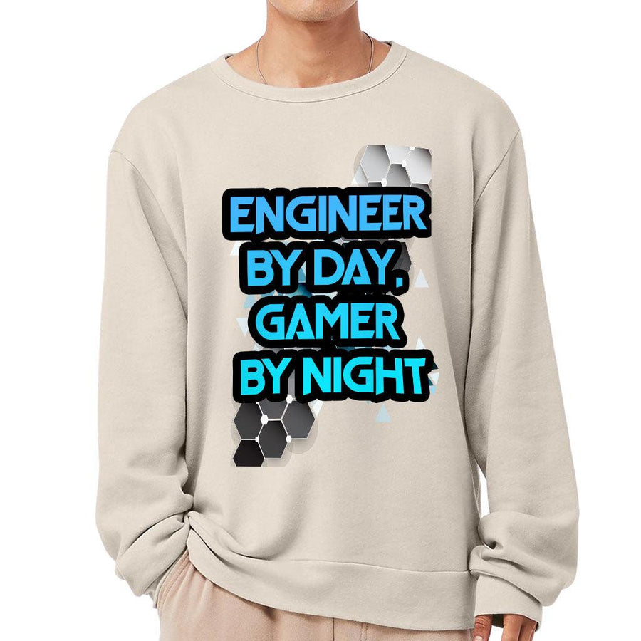 Engineer Gamer Sponge Fleece Sweatshirt - Funny Classic Sweatshirt - Printed Sweatshirt - MRSLM