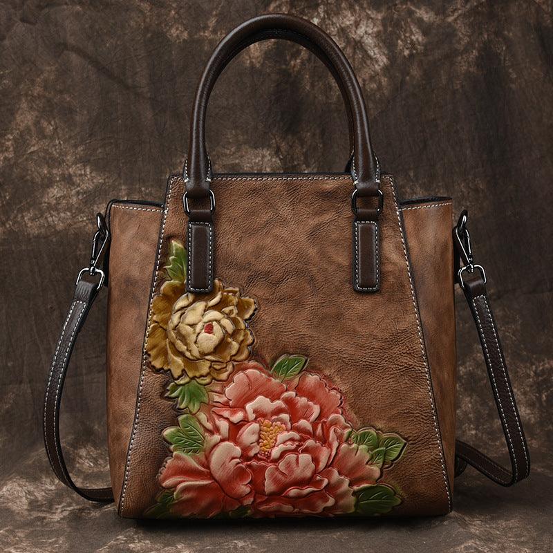 leather retro handbag, view 7 - MRSLM