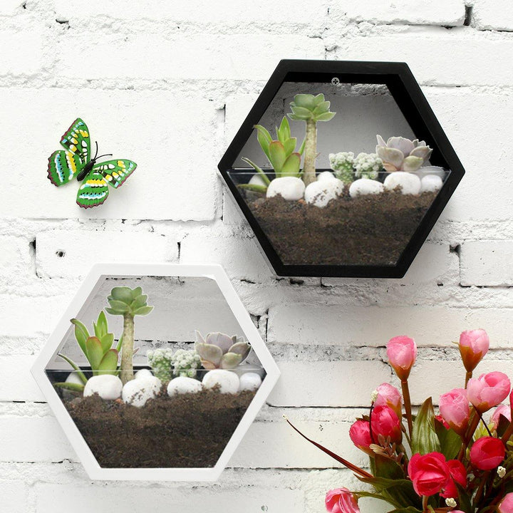 Hexagon Hanging Wall Basket Plant Flower Pot Box for Home Balcony Garden Decorations - MRSLM