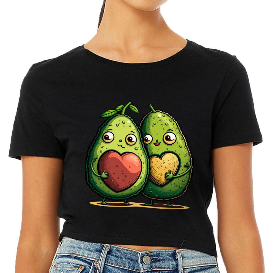 Avocado Women's Cropped T-Shirt - Love Couple Crop Top - Graphic Cropped Tee - MRSLM