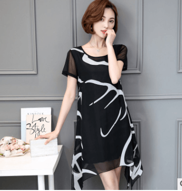 Women's wide loose casual dress, view 2 - MRSLM