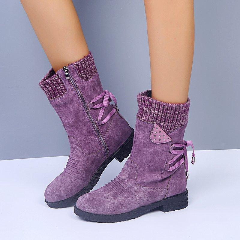 women's thick heel snow boots, view 5 - MRSLM