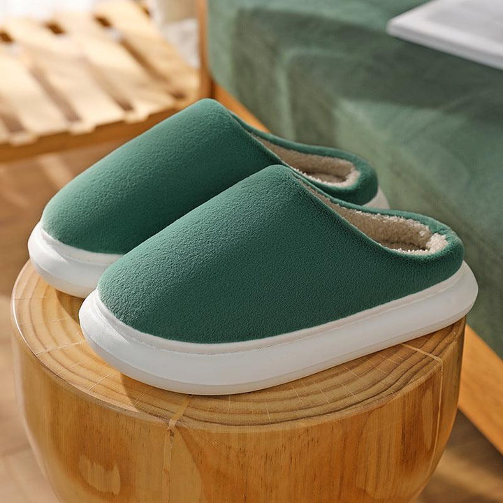 Couples Home Warm Plush Step-on Slippers - MRSLM