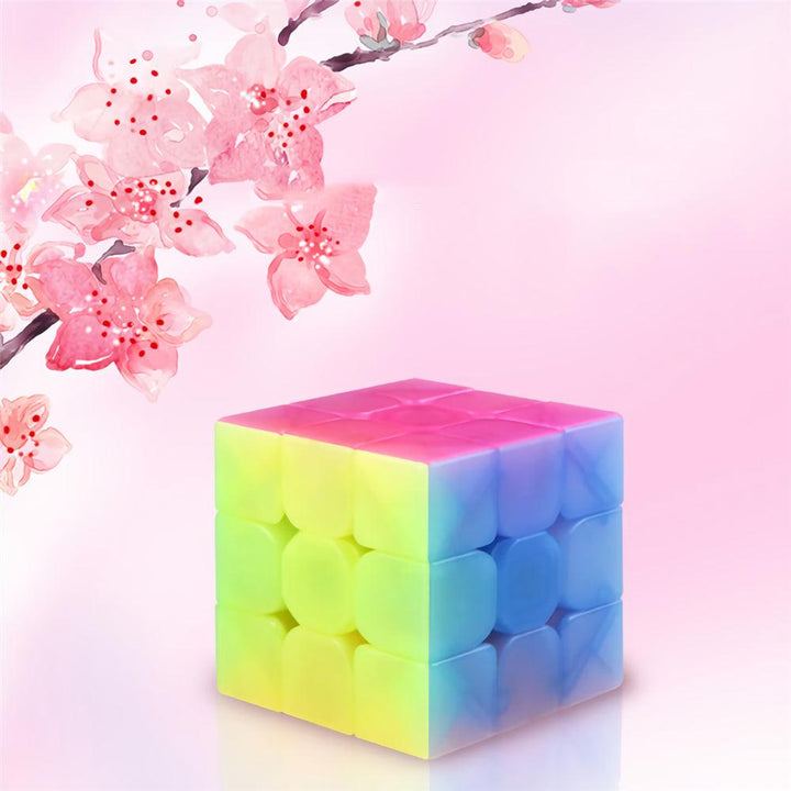 QiYi Magic Cube Jelly Color 3x3 4x4 5x5 Keychain Pyramid Professional Speed Cube Children Educational Toy Supplies - MRSLM