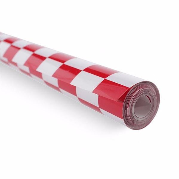 AEORC 2m White/Red/Yellow/Red And White Checkered PVC Heat Shrinkable Covering Film For RC Airplane - MRSLM