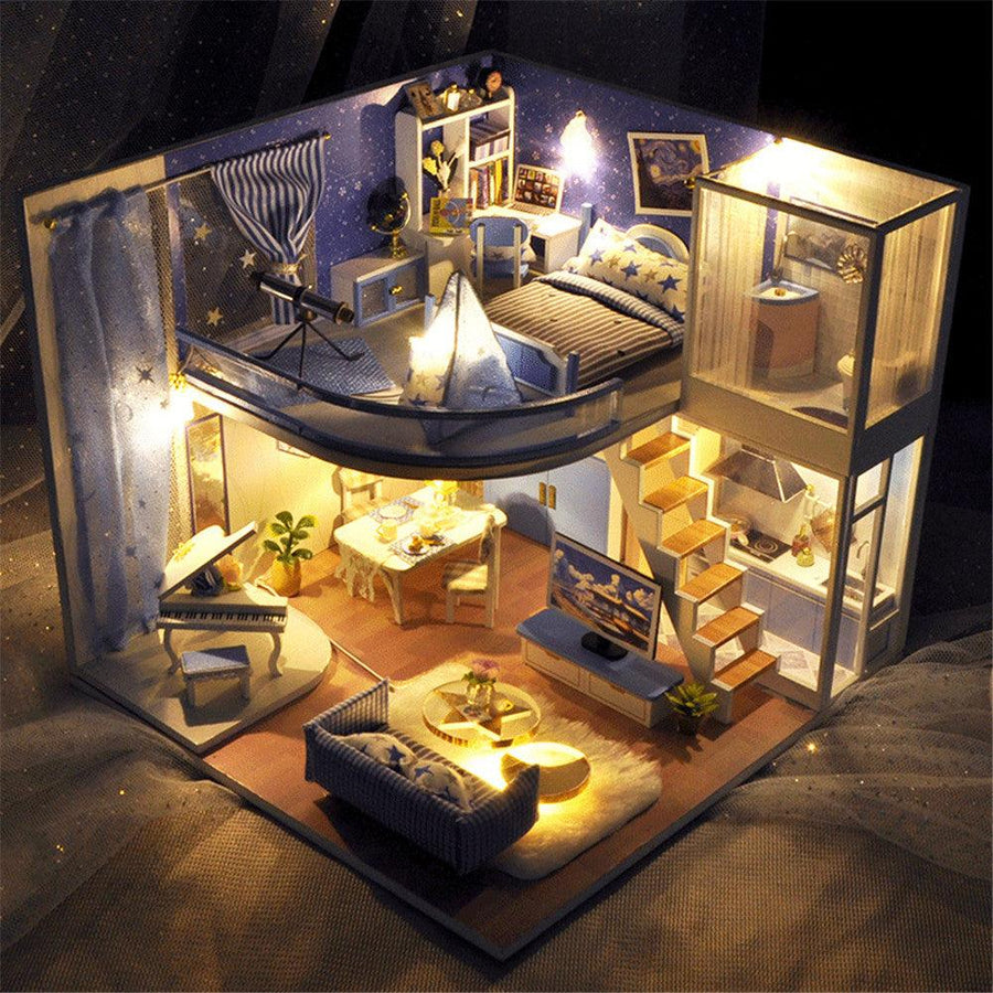 TIANYU Dream Starry Sky (Loft Edition) TD39 DIY Doll House Hand-Assembled Model Creative Creative Toy With Dust Cover - MRSLM