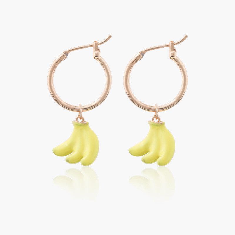 Fruit Banana Earrings S925 Silver Post - MRSLM