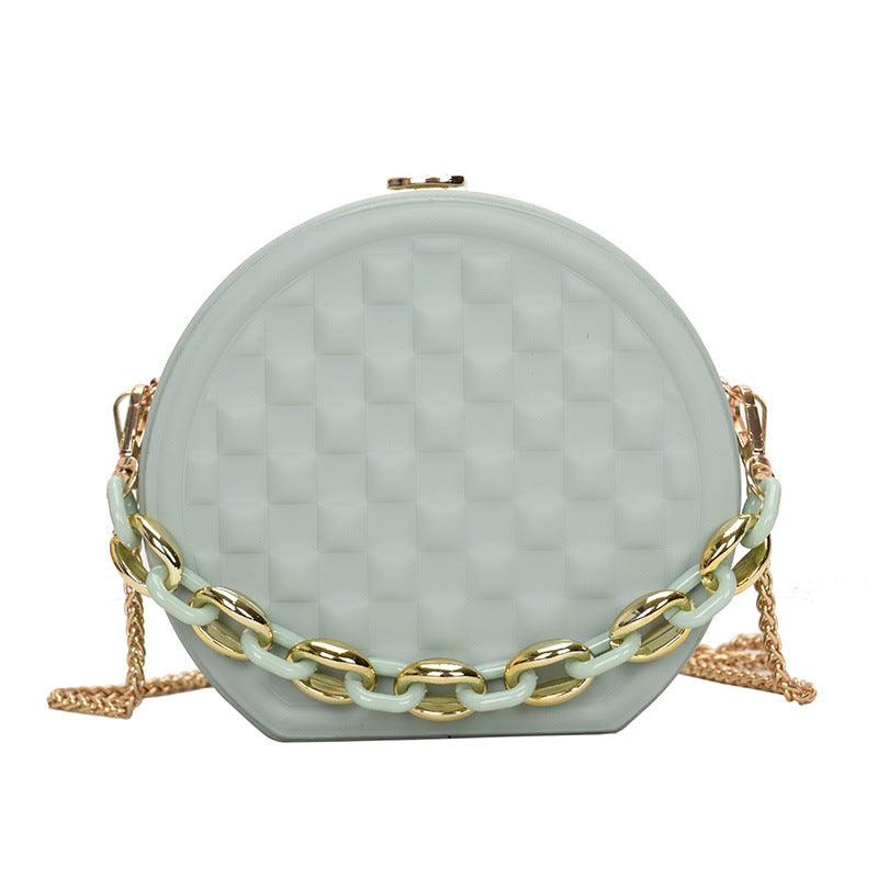 round lattice chain pouch bag, view 3 - MRSLM