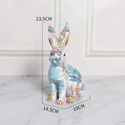 painted jade rabbit resin ornament, view 4 - MRSLM