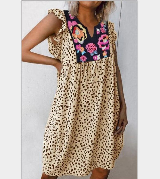 leopard print shirt dress, view 4 - MRSLM