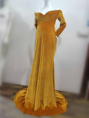 velvet maxi long maternity dress, view 7 - MRSLM