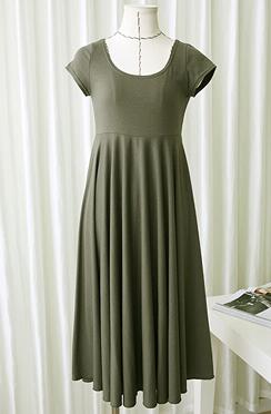 Women's cotton maternity pleated dress, view 2 - MRSLM