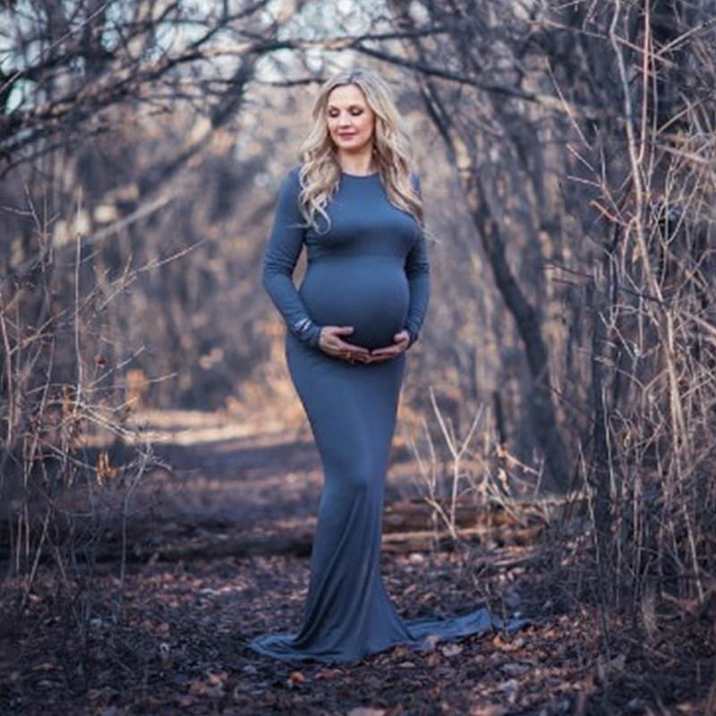 women's long maternity dress - MRSLM
