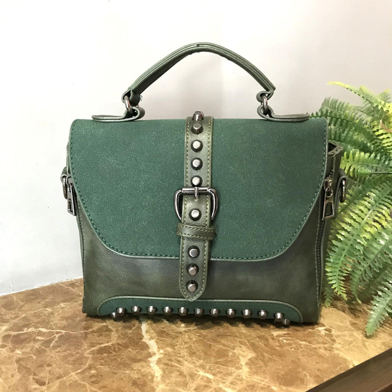 studded women's messenger bag, view 9 - MRSLM