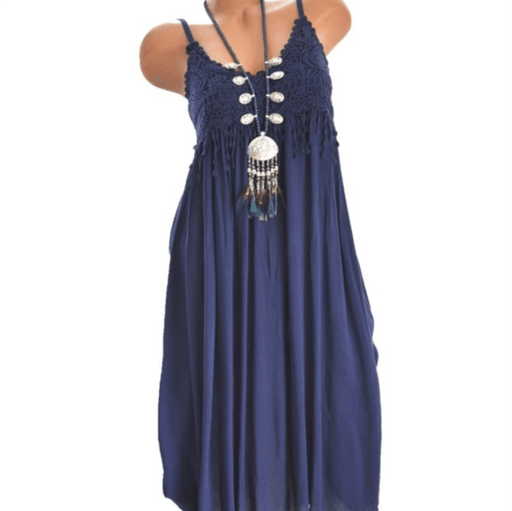 Long dress with lace suspenders, view 7 - MRSLM