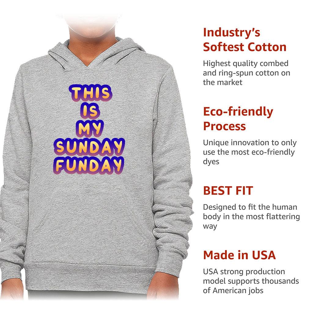 Sunday Funday Kids' Sponge Fleece Hoodie - Cute Design Kids' Hoodie - Graphic Hoodie for Kids - MRSLM