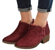 Retro thick heel side zipper ankle boots, view 3 - MRSLM