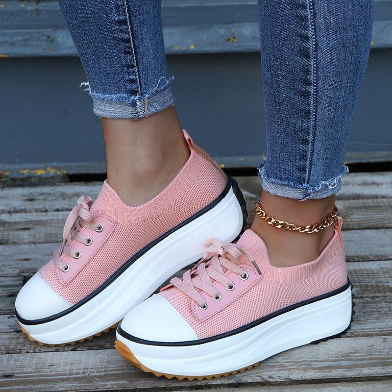 Fashion Women's Low-top Platform Canvas Shoes - MRSLM