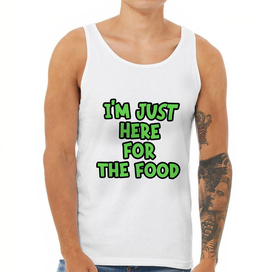 I'm Just Here for the Food Tank - Funny Design Workout Tank - Best Print Jersey Tank - MRSLM