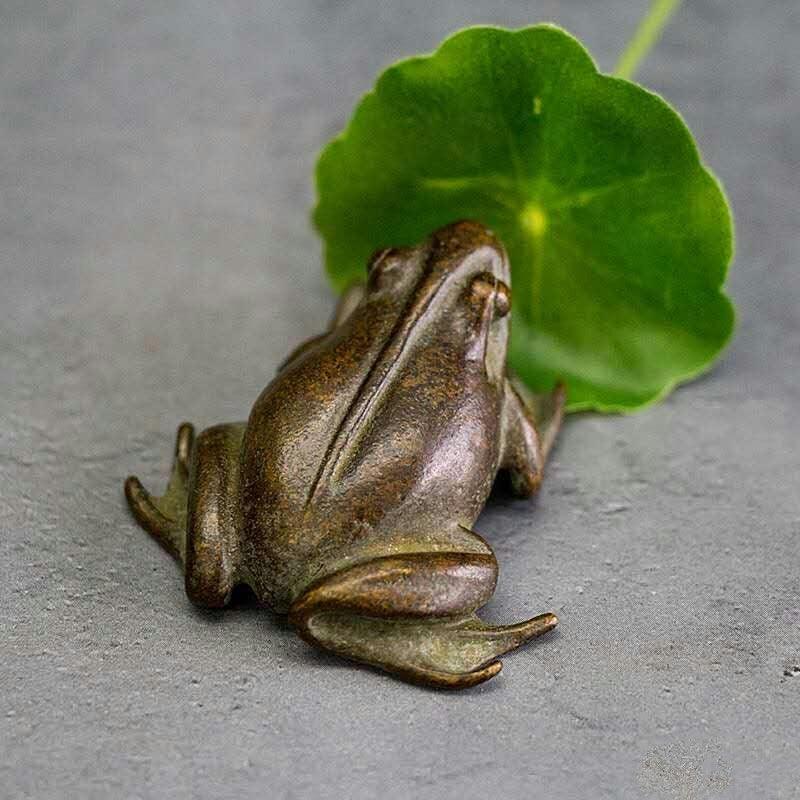 copper frog tea pet ornament, view 3 - MRSLM