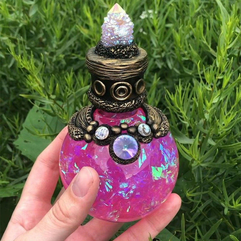 moon bottle mermaid resin ornament - MRSLM