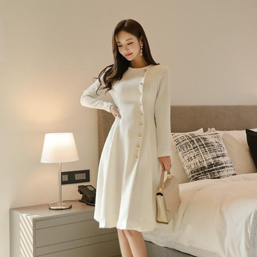 Button waist mid-length dress - MRSLM
