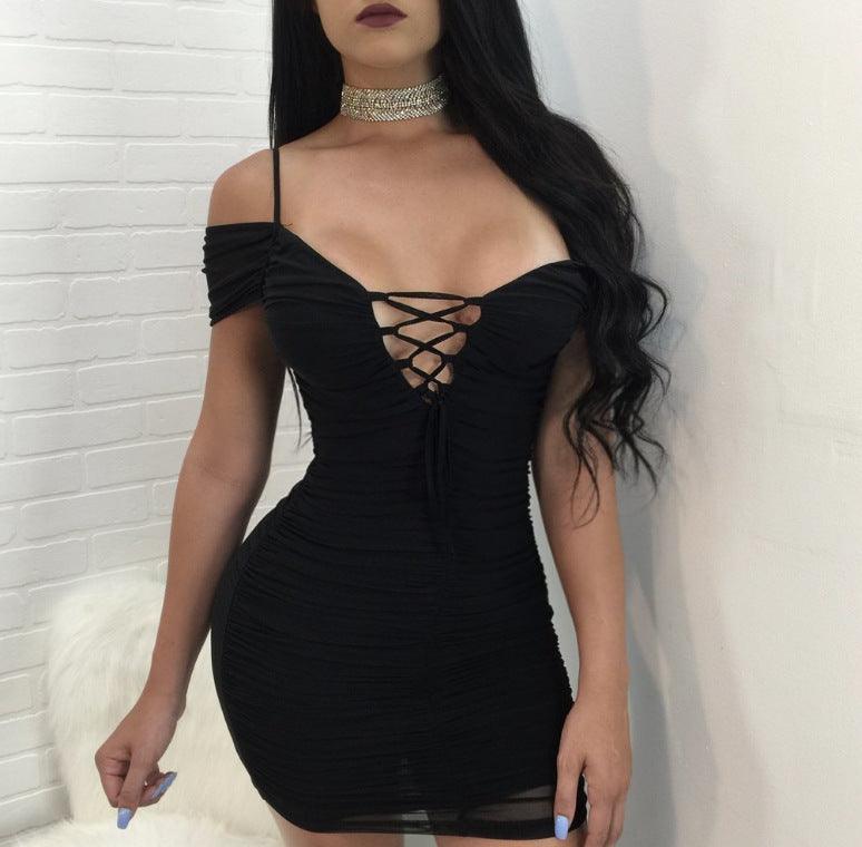 deep v lace dress, view 5 - MRSLM