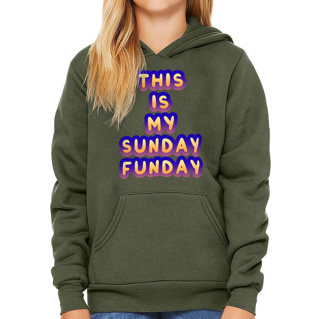 Sunday Funday Kids' Sponge Fleece Hoodie - Cute Design Kids' Hoodie - Graphic Hoodie for Kids - MRSLM