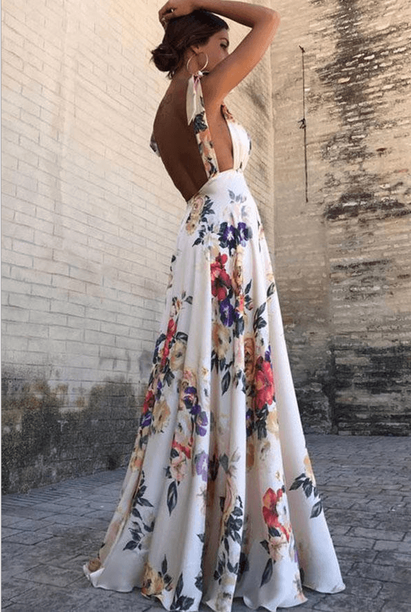 Flower sleek sleeveless sling dress - MRSLM